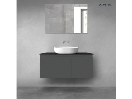 Oltens Vernal sada koupelnového nábytku 100 cm s horní deskou, matná grafitová/matná černá 68255400