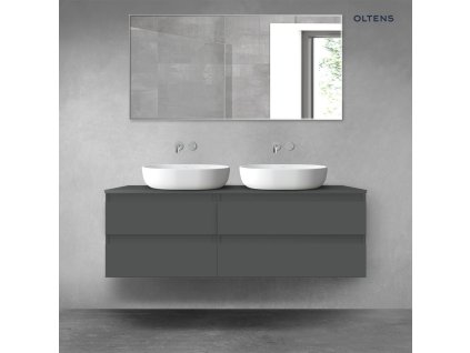 Oltens Vernal sada koupelnového nábytku 140 cm s horní deskou, matná grafitová 68257400