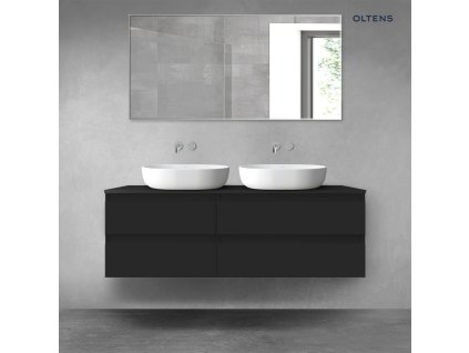 Oltens Vernal sada koupelnového nábytku 140 cm s horní deskou, matná černá 68257300