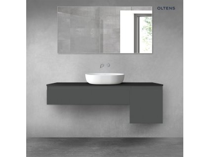 Oltens Vernal sada koupelnového nábytku 140 cm s horní deskou, matná grafitová/matná černá 68286400