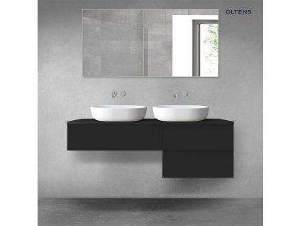 Oltens Vernal sada koupelnového nábytku 140 cm s horní deskou, matná černá 68288300
