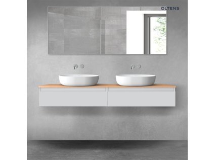 Oltens Vernal sada koupelnového nábytku 160 cm s horní deskou, matná šedá/dub 68374700