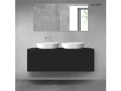 Oltens Vernal sada koupelnového nábytku 140 cm s horní deskou, matná černá 68292300