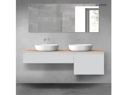 Oltens Vernal sada koupelnového nábytku 160 cm s horní deskou, matná šedá/dub 68344700