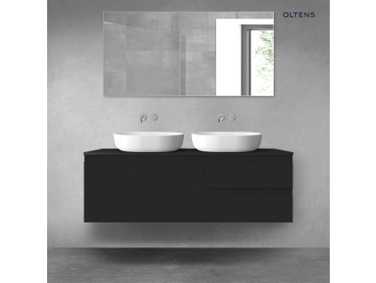 Oltens Vernal sada koupelnového nábytku 140 cm s horní deskou, matná černá 68296300