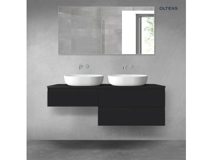 Oltens Vernal sada koupelnového nábytku 140 cm s horní deskou, matná černá 68324300