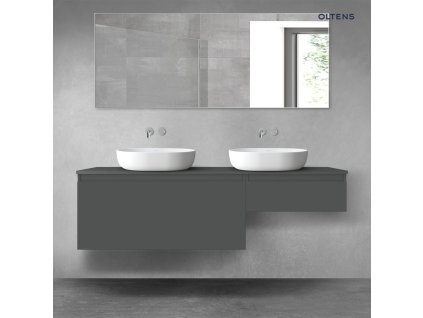 Oltens Vernal sada koupelnového nábytku 160 cm s horní deskou, matná grafitová 68351400