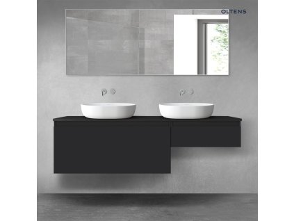 Oltens Vernal sada koupelnového nábytku 160 cm s horní deskou, matná černá 68351300