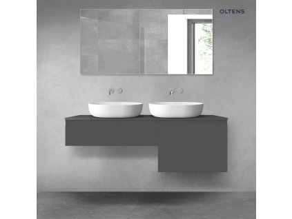 Oltens Vernal sada koupelnového nábytku 140 cm s horní deskou, matná grafitová 68308400