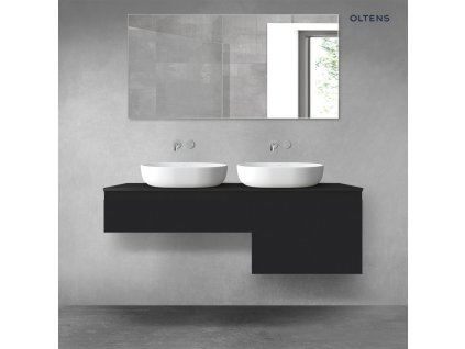 Oltens Vernal sada koupelnového nábytku 140 cm s horní deskou, matná černá 68308300