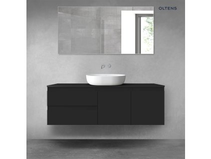 Oltens Vernal sada koupelnového nábytku 140 cm s horní deskou, matná černá 68269300