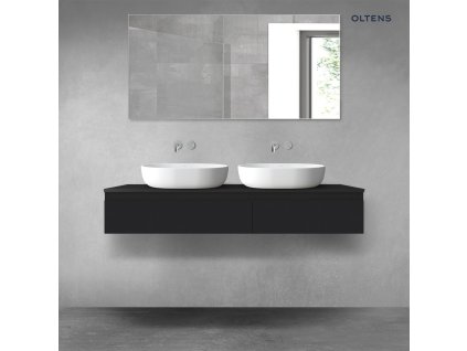 Oltens Vernal sada koupelnového nábytku 140 cm s horní deskou, matná černá 68320300