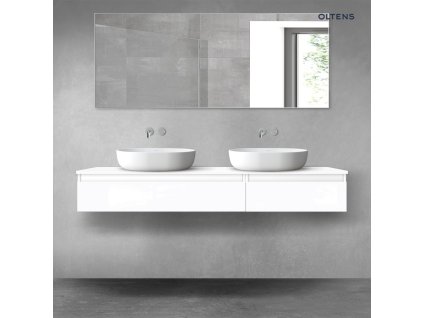Oltens Vernal sada koupelnového nábytku 160 cm s horní deskou, lesklá bílá 68355000