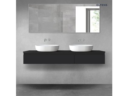 Oltens Vernal sada koupelnového nábytku 160 cm s horní deskou, matná černá 68355300