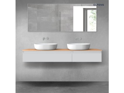 Oltens Vernal sada koupelnového nábytku 160 cm s horní deskou, matná šedá/dub 68356700
