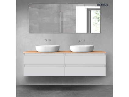 Oltens Vernal sada koupelnového nábytku 160 cm s horní deskou, matná šedá/dub 68360700