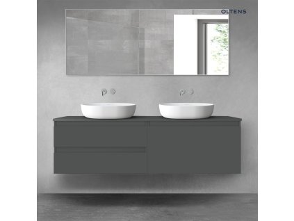 Oltens Vernal sada koupelnového nábytku 160 cm s horní deskou, matná grafitová 68363400