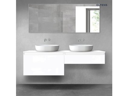 Oltens Vernal sada koupelnového nábytku 160 cm s horní deskou, lesklá bílá 68369000