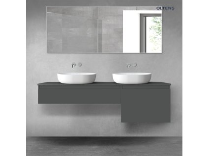 Oltens Vernal sada koupelnového nábytku 160 cm s horní deskou, matná grafitová 68343400