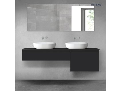 Oltens Vernal sada koupelnového nábytku 160 cm s horní deskou, matná černá 68343300