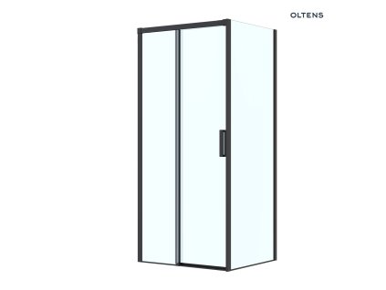 Oltens Breda sprchový kout 100 x 90 cm, obdélníkový, matná černá/průhledné sklo 20224300