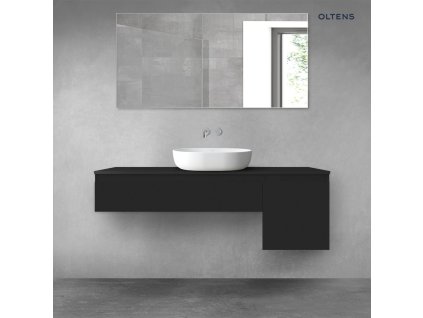 Oltens Vernal sada koupelnového nábytku 140 cm s horní deskou, matná černá 68280300