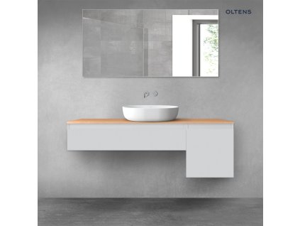 Oltens Vernal sada koupelnového nábytku 140 cm s horní deskou, matná šedá/dub 68283700
