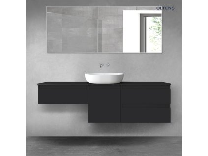 Oltens Vernal sada koupelnového nábytku 160 cm s horní deskou, matná černá 68472300
