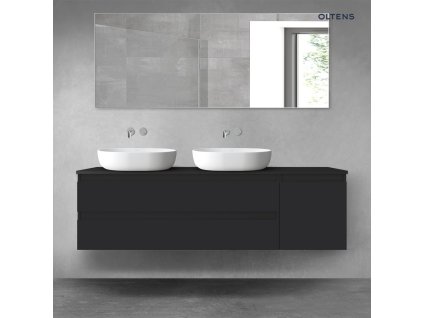Oltens Vernal sada koupelnového nábytku 160 cm s horní deskou, matná černá 68483300