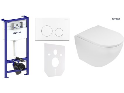 Set Oltens Triberg Hamnes Lule 7v1 podomítkový modul, mísa se sedátkem 42014000, se splachovacím tlačítkem, bílá 58301000