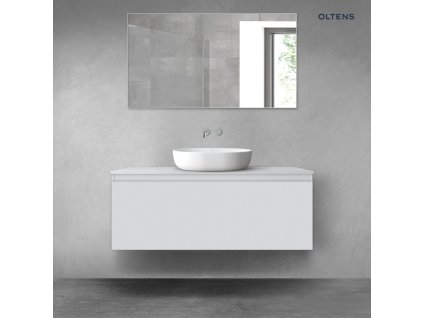 Oltens Vernal závěsná umyvadlová skříňka 120 cm s deskou, matná šedá 68129700