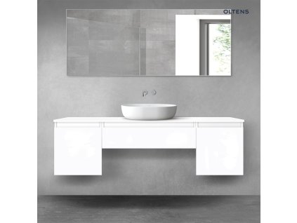 Oltens Vernal sada koupelnového nábytku 160 cm s horní deskou, lesklá bílá 68389000