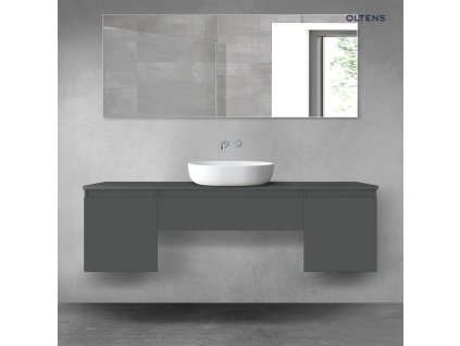 Oltens Vernal sada koupelnového nábytku 160 cm s horní deskou, matná grafitová 68389400