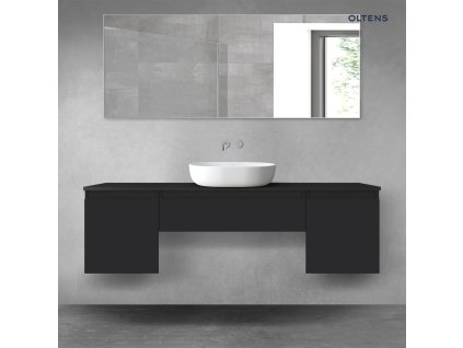 Oltens Vernal sada koupelnového nábytku 160 cm s horní deskou, matná černá 68389300