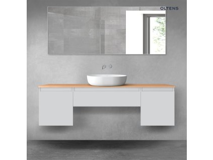 Oltens Vernal sada koupelnového nábytku 160 cm s horní deskou, matná šedá/dub 68392700