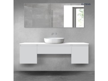 Oltens Vernal sada koupelnového nábytku 160 cm s horní deskou, matná šedá/lesklá bílá 68397700