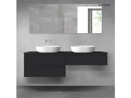Oltens Vernal sada koupelnového nábytku 160 cm s horní deskou, matná černá 68444300
