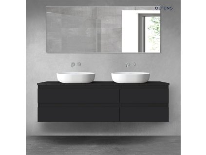 Oltens Vernal sada koupelnového nábytku 160 cm s horní deskou, matná černá 68521300