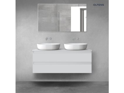Oltens Vernal závěsná umyvadlová skříňka 120 cm s deskou, matná šedá 68466700