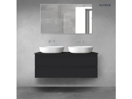 Oltens Vernal závěsná umyvadlová skříňka 120 cm s deskou, matná černá 68466300