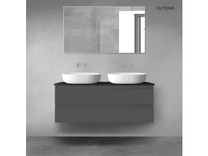 Oltens Vernal sada koupelnového nábytku 120 cm s horní deskou, matná grafitová/matná černá 68468400