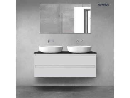 Oltens Vernal sada koupelnového nábytku 120 cm s horní deskou, matná šedá/matná černá 68468700