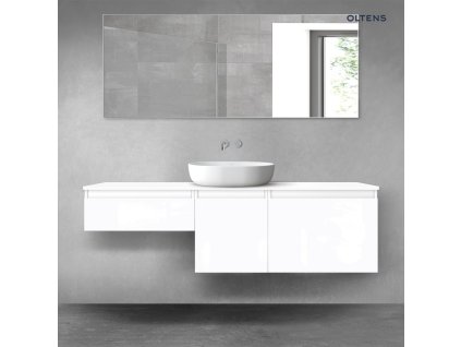 Oltens Vernal sada koupelnového nábytku 160 cm s horní deskou, lesklá bílá 68473000