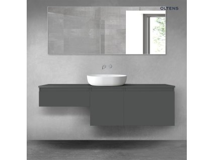 Oltens Vernal sada koupelnového nábytku 160 cm s horní deskou, matná grafitová 68473400
