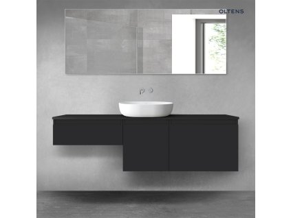 Oltens Vernal sada koupelnového nábytku 160 cm s horní deskou, matná černá 68473300