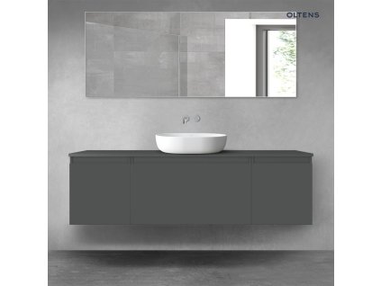 Oltens Vernal sada koupelnového nábytku 160 cm s horní deskou, matná grafitová 68475400