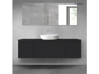 Oltens Vernal sada koupelnového nábytku 160 cm s horní deskou, matná černá 68475300
