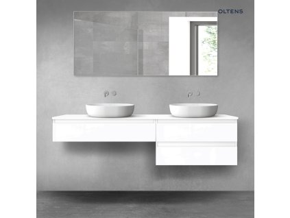 Oltens Vernal sada koupelnového nábytku 180 cm s horní deskou, lesklá bílá 68552000