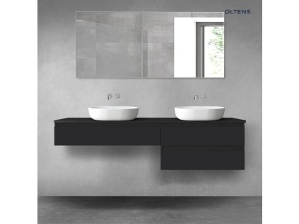 Oltens Vernal sada koupelnového nábytku 180 cm s horní deskou, matná černá 68552300
