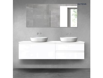 Oltens Vernal sada koupelnového nábytku 180 cm s horní deskou, lesklá bílá 68553000